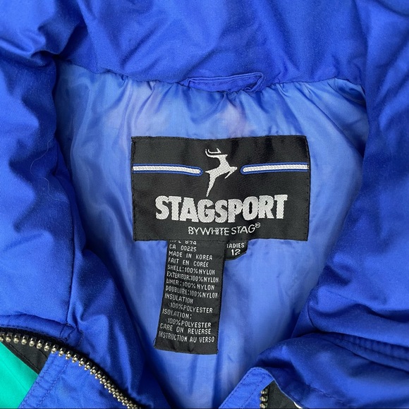 Women’s Blue & Green Retro Ski & Snowboard Suit - Picture 7 of 8